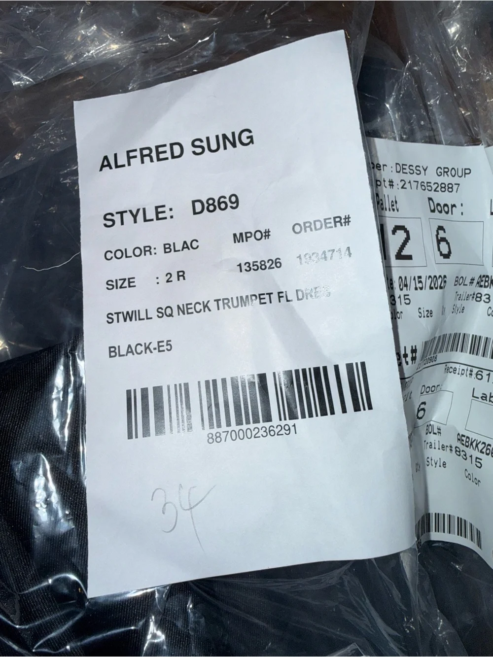 ALFRED SUNG Black Square-Neck Satin Maxi Gown D869 - Picture 5 of 7